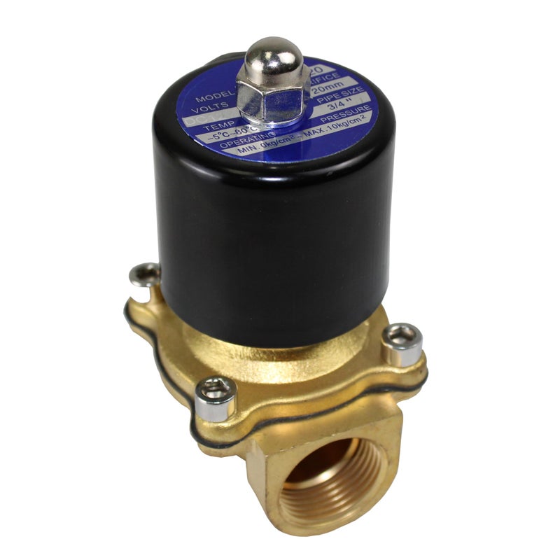 HFS(R) Electric Solenoid Valve Copper Normally Closed for Water Air Gas (12V DC 3/4IN NPT) - Image 5
